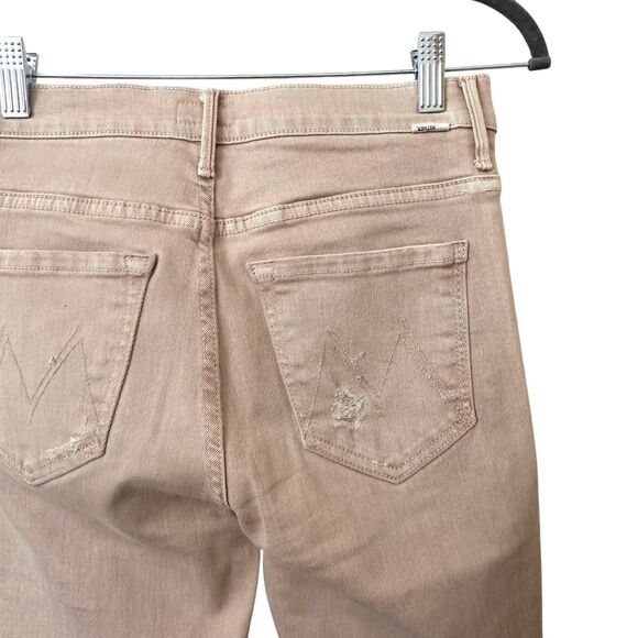 MOTHER The Insider Fray Crop Khaki Tan Sz 26 - Picture 5 of 7
